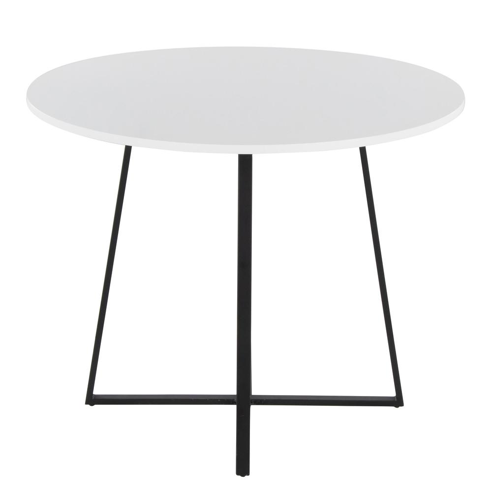 Black Metal, White MDF Canary Cosmo Dining Table. Picture 4