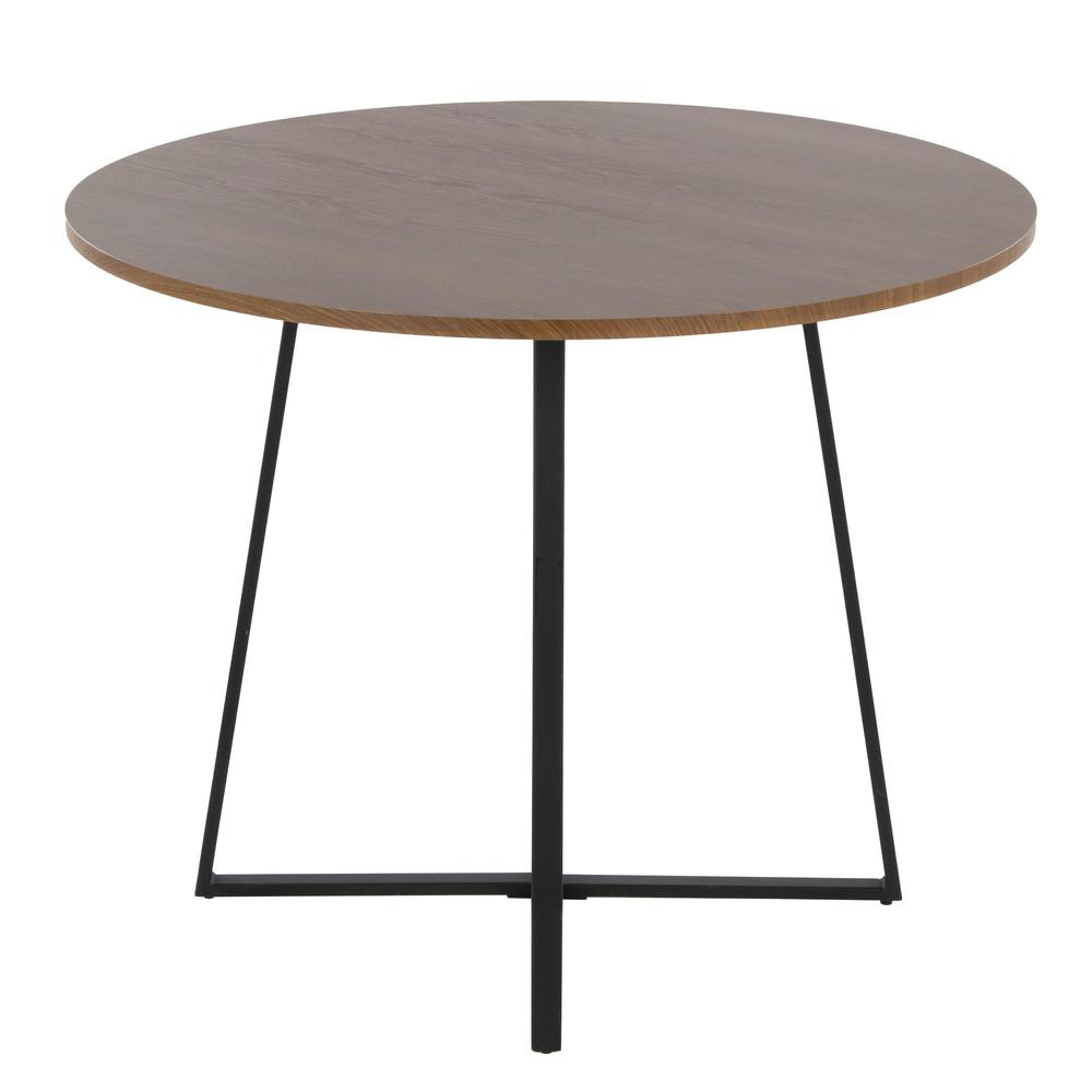 Black Metal, Walnut Wood Canary Cosmo Dining Table. Picture 4