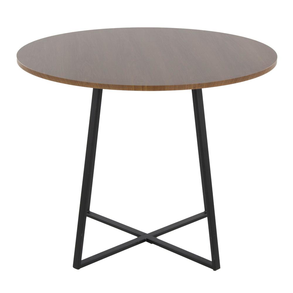 Black Metal, Walnut Wood Canary Cosmo Dining Table. Picture 2