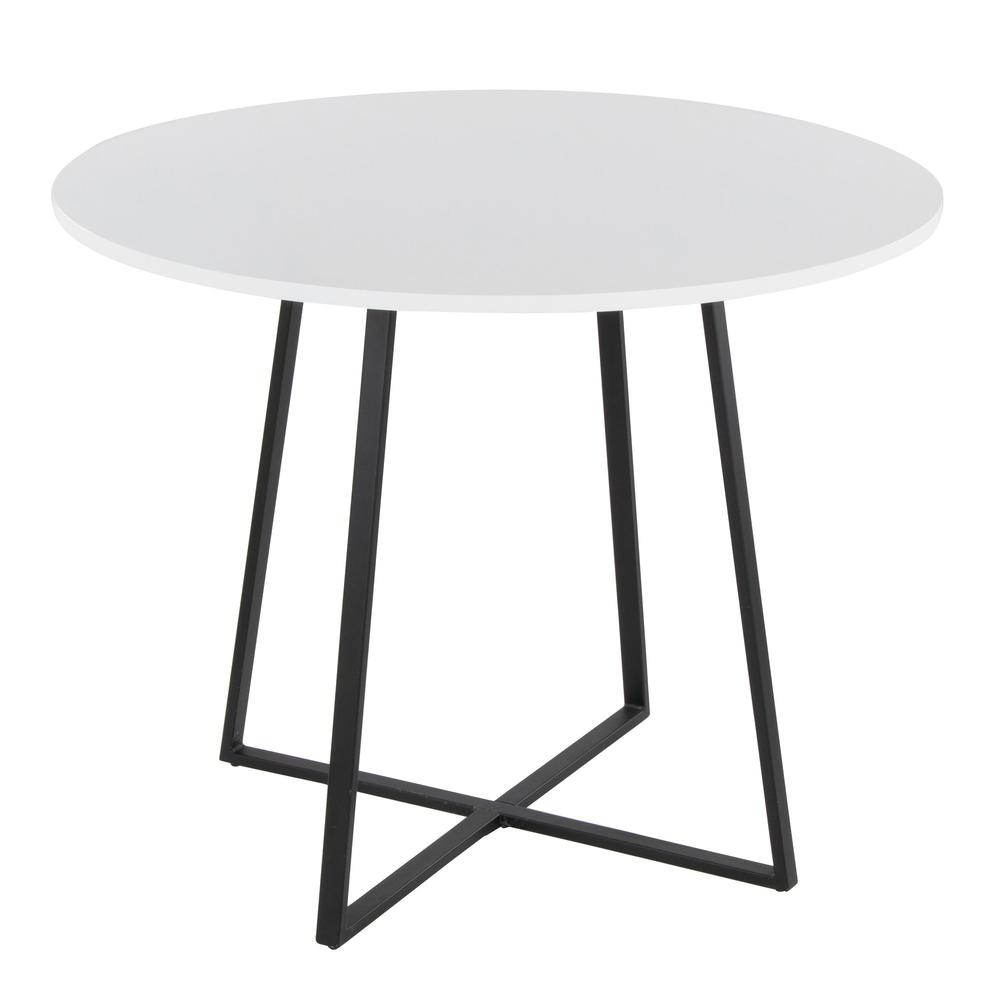 Black Metal, White MDF Canary Cosmo Dining Table. Picture 1