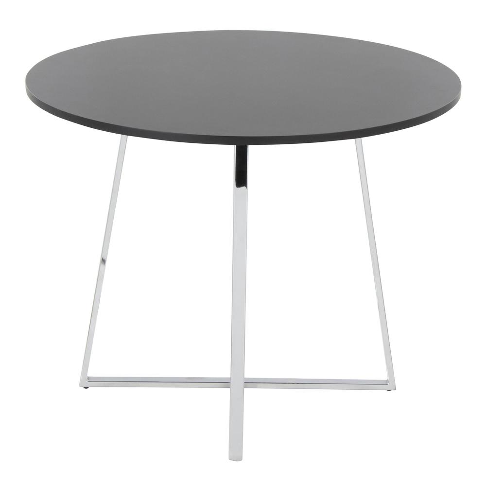 Chrome Metal, Black MDF Canary Cosmo Dining Table. Picture 4
