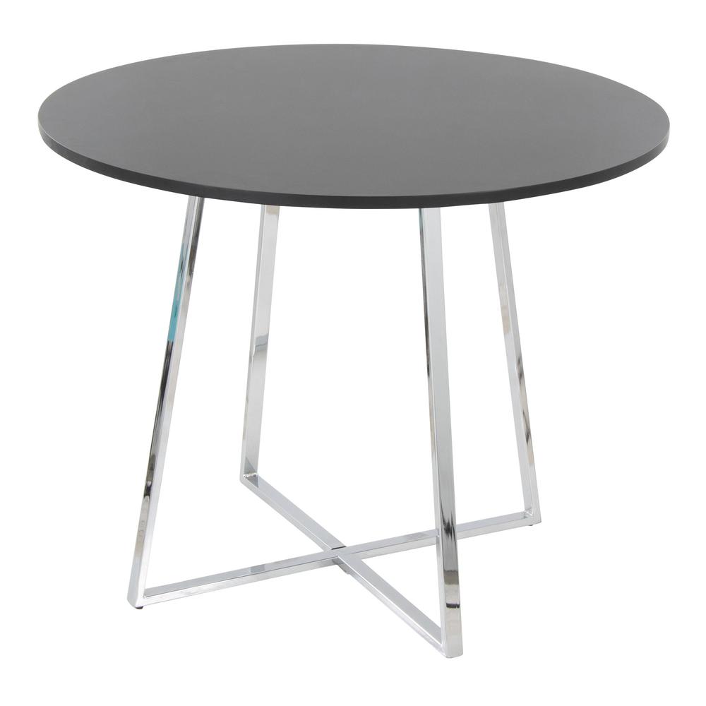 Chrome Metal, Black MDF Canary Cosmo Dining Table. Picture 3
