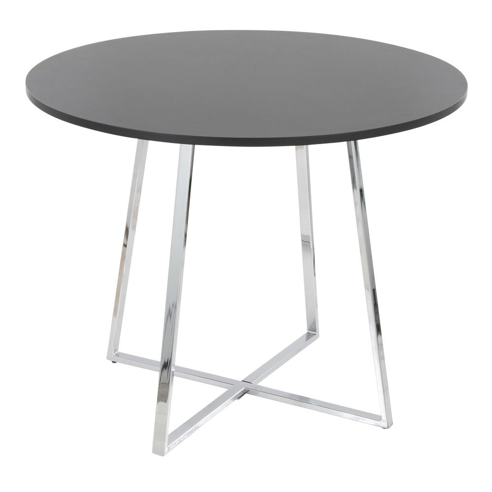 Chrome Metal, Black MDF Canary Cosmo Dining Table. Picture 1