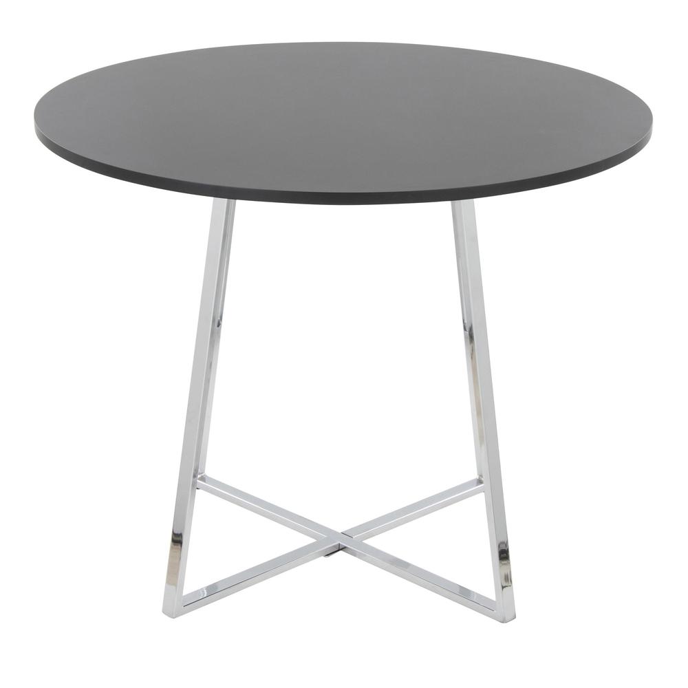 Chrome Metal, Black MDF Canary Cosmo Dining Table. Picture 2