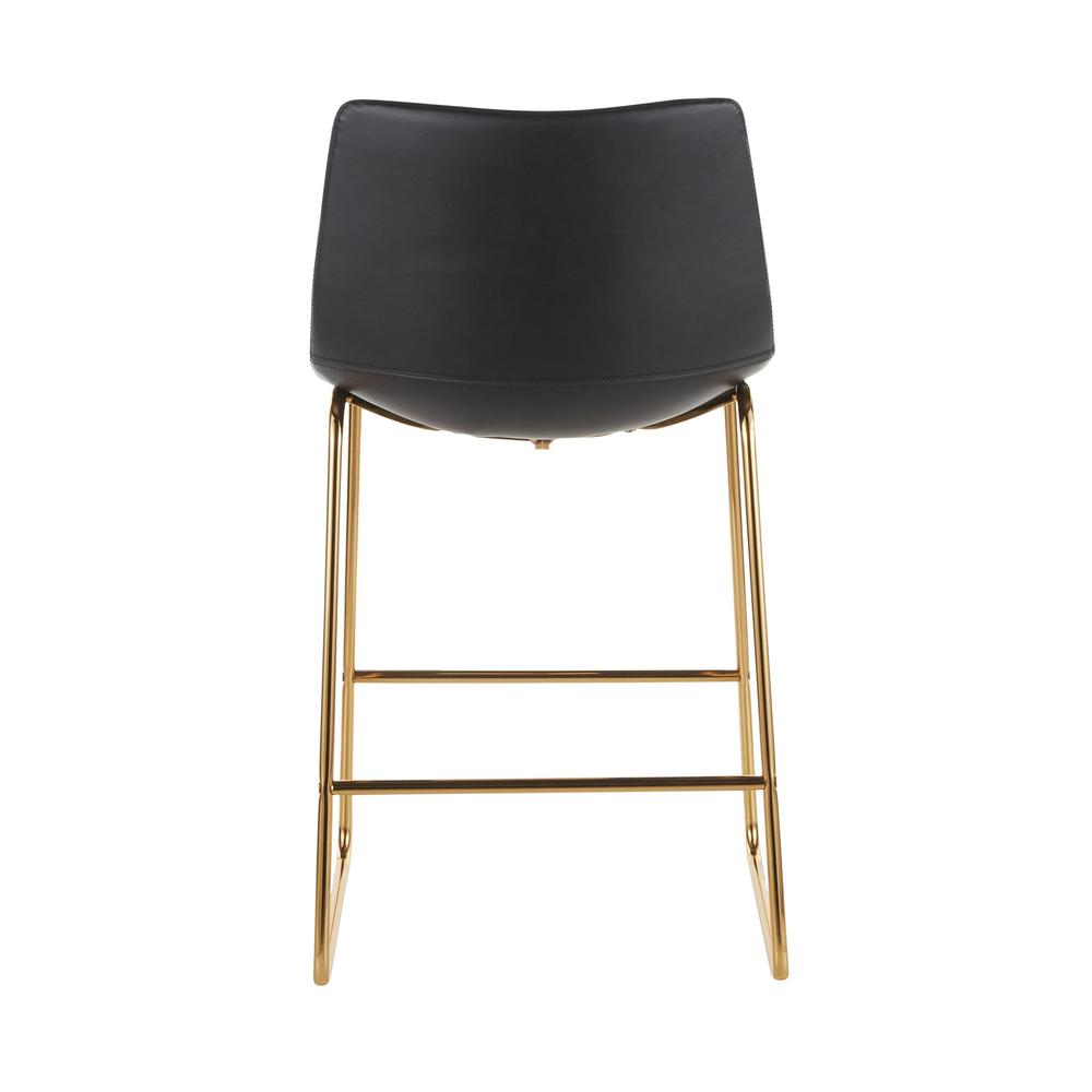 Gold Metal, Black PU Duke Counter Stool - Set of 2. Picture 5
