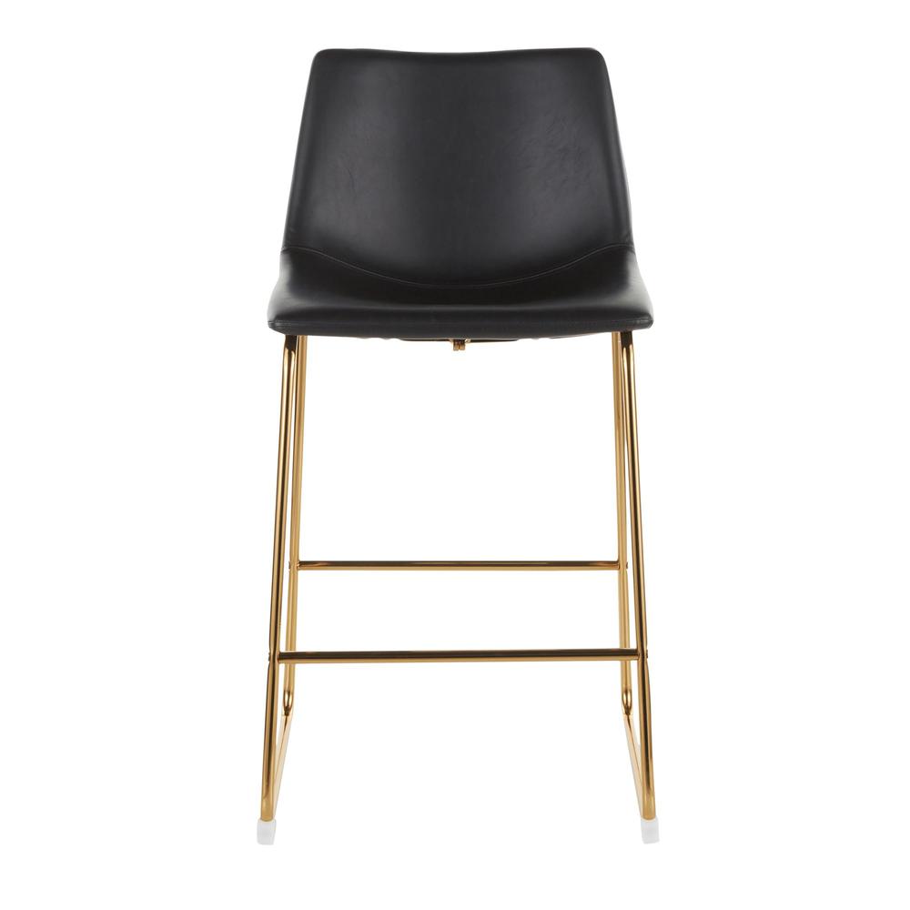 Gold Metal, Black PU Duke Counter Stool - Set of 2. Picture 6