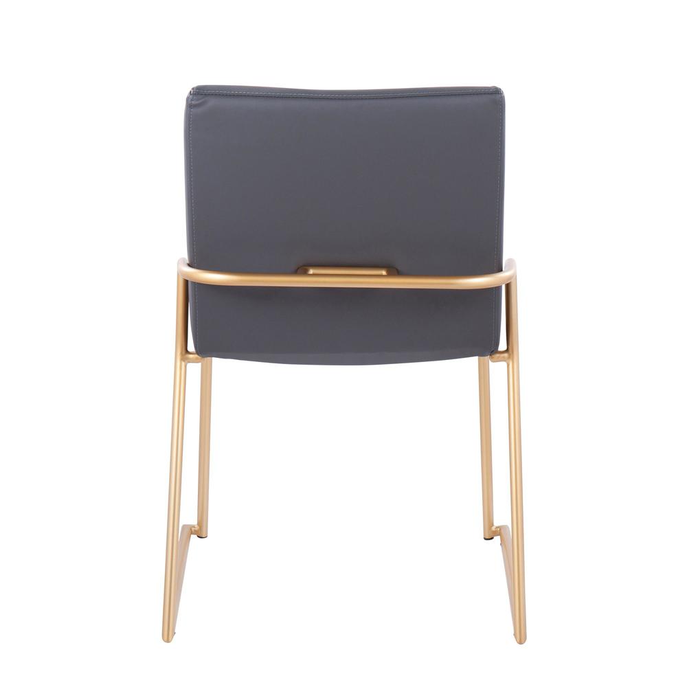 Gold Steel, Grey PU Dutchess Dining Chair - Set of 2. Picture 5