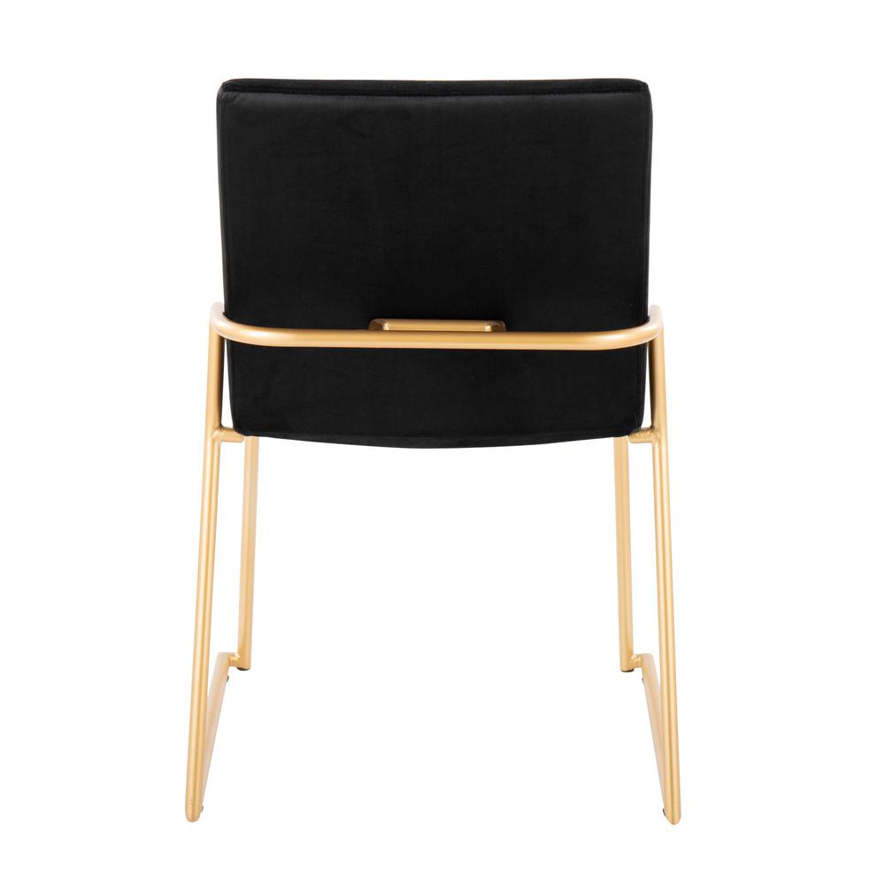 Gold Steel, Black Velvet Dutchess Dining Chair - Set of 2. Picture 5