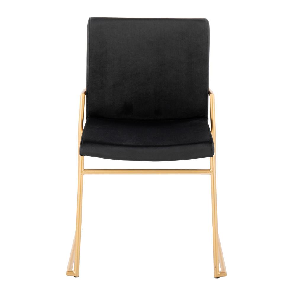 Gold Steel, Black Velvet Dutchess Dining Chair - Set of 2. Picture 6