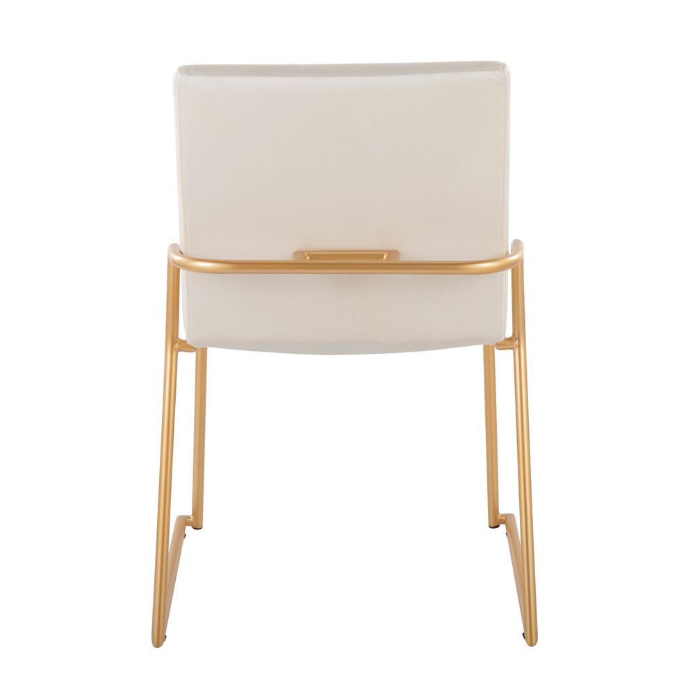 Gold Steel, Cream Velvet Dutchess Dining Chair - Set of 2. Picture 5