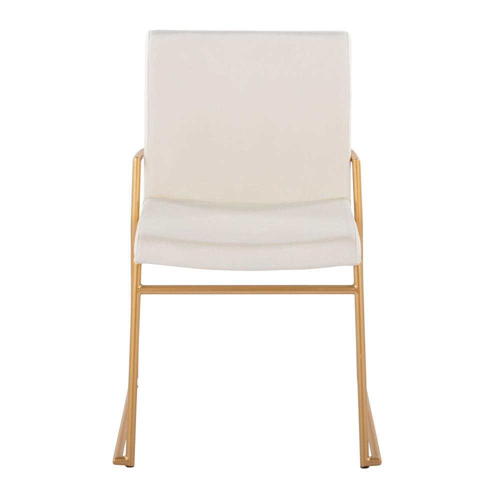 Gold Steel, Cream Velvet Dutchess Dining Chair - Set of 2. Picture 6
