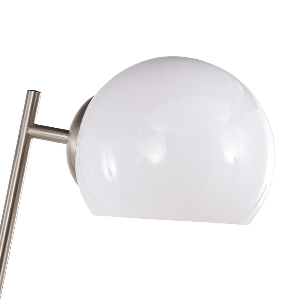 Brushed Nickel, White Plastic Eileen Floor Lamp. Picture 7