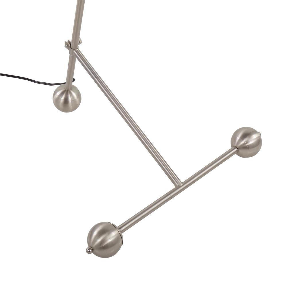 Brushed Nickel, White Plastic Eileen Floor Lamp. Picture 8