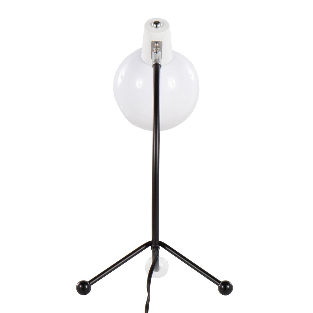 Black Metal, White Plastic Eileen Task Lamp. Picture 5