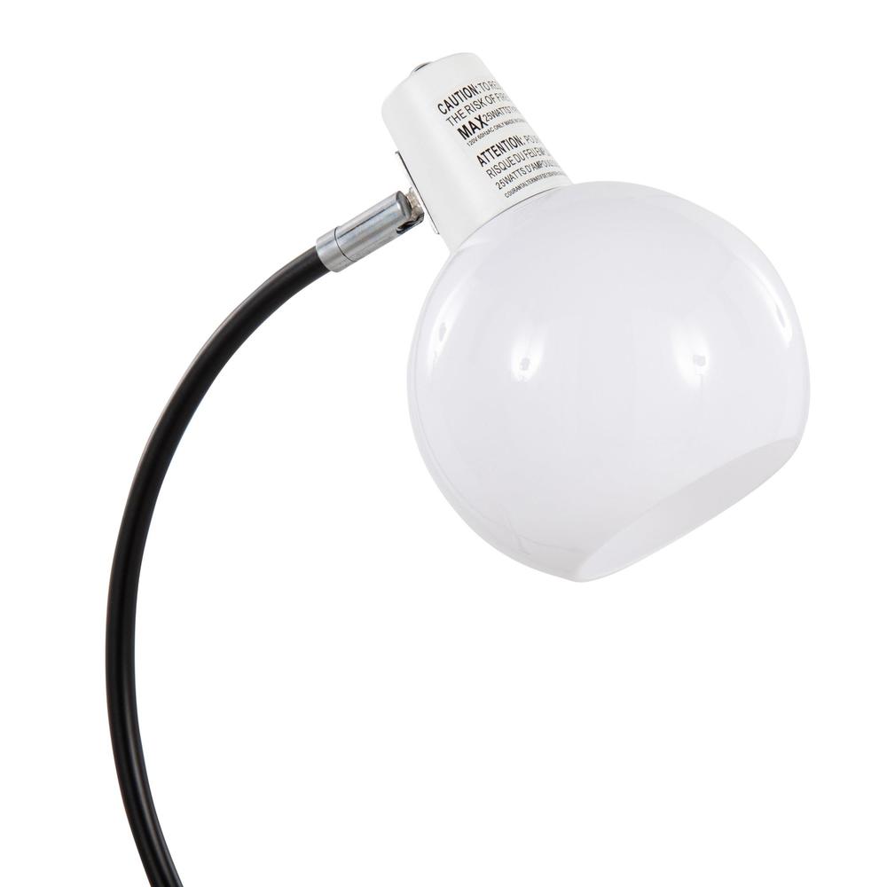 Black Metal, White Plastic Eileen Task Lamp. Picture 7