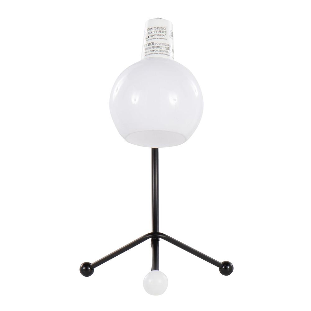 Black Metal, White Plastic Eileen Task Lamp. Picture 6