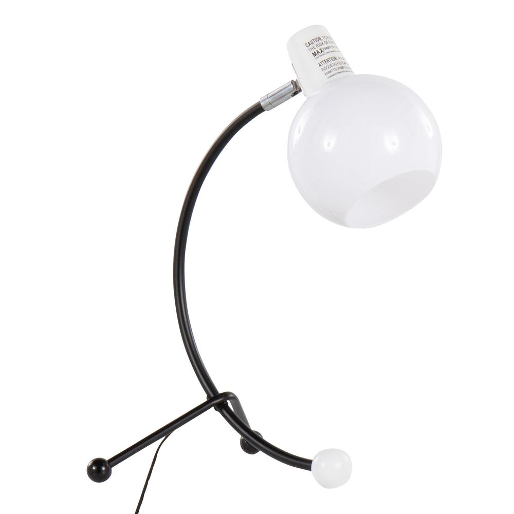Black Metal, White Plastic Eileen Task Lamp. Picture 2
