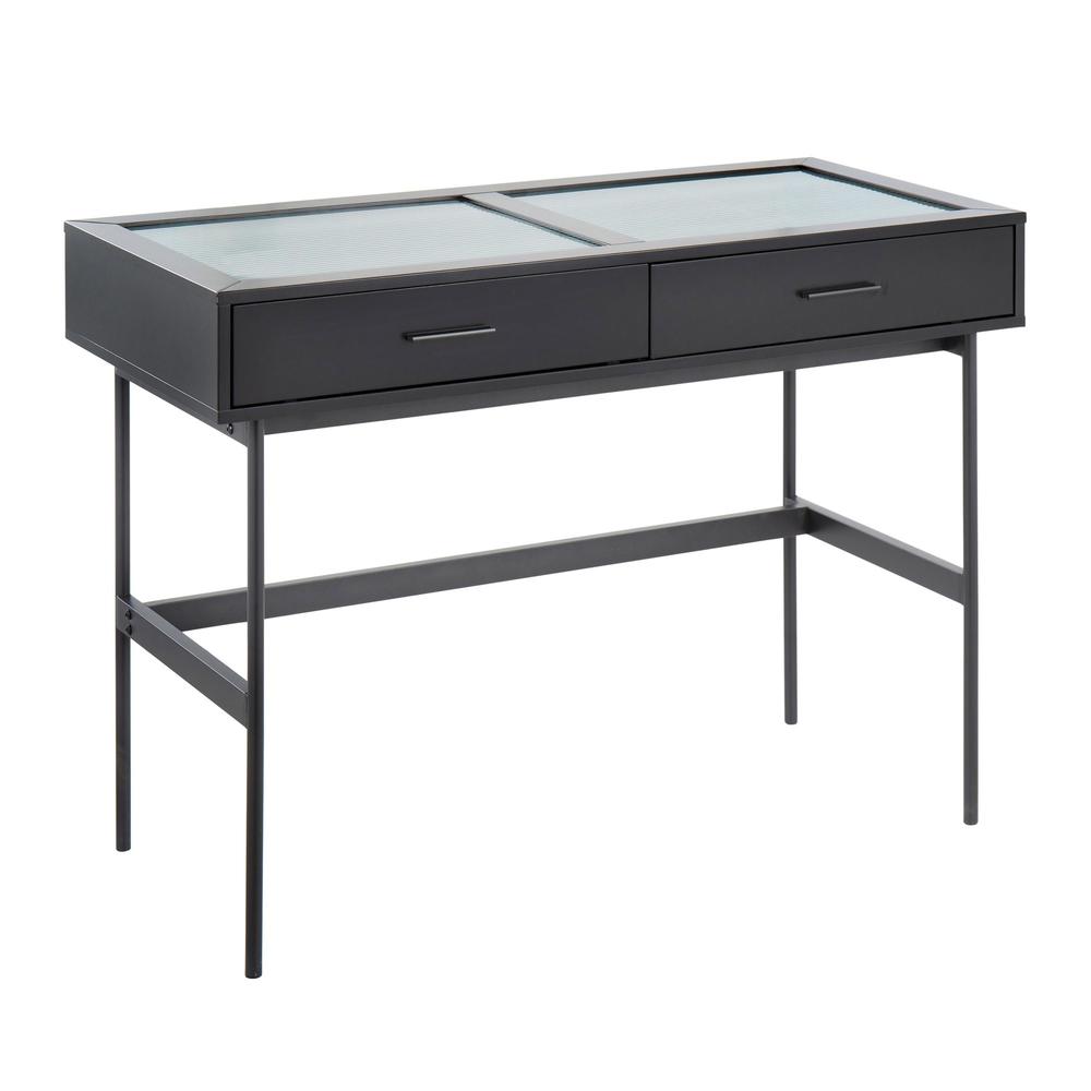 Black Steel, Black Wood Emery Console Table. Picture 2