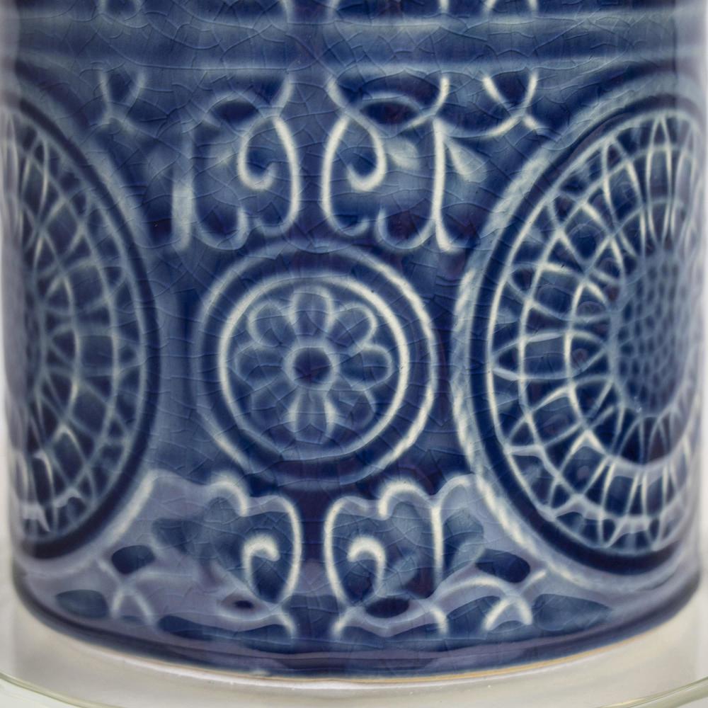 Blue Spyro 23" Ceramic Table Lamp. Picture 4