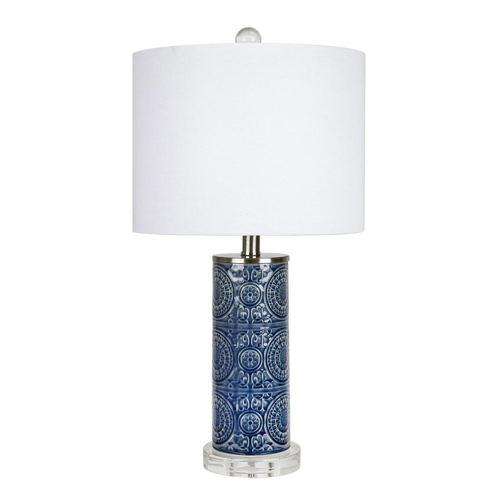 Blue Spyro 23" Ceramic Table Lamp. Picture 2