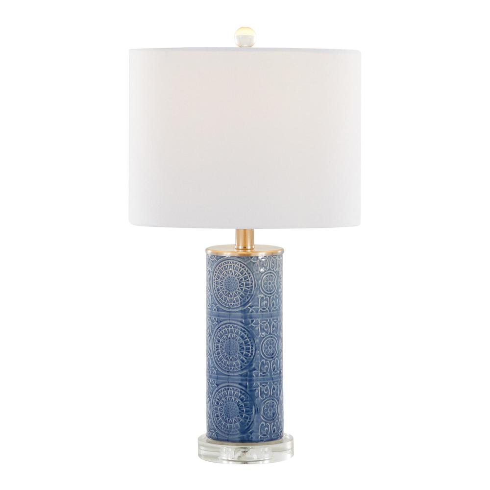 Blue Spyro 23" Ceramic Table Lamp. Picture 1