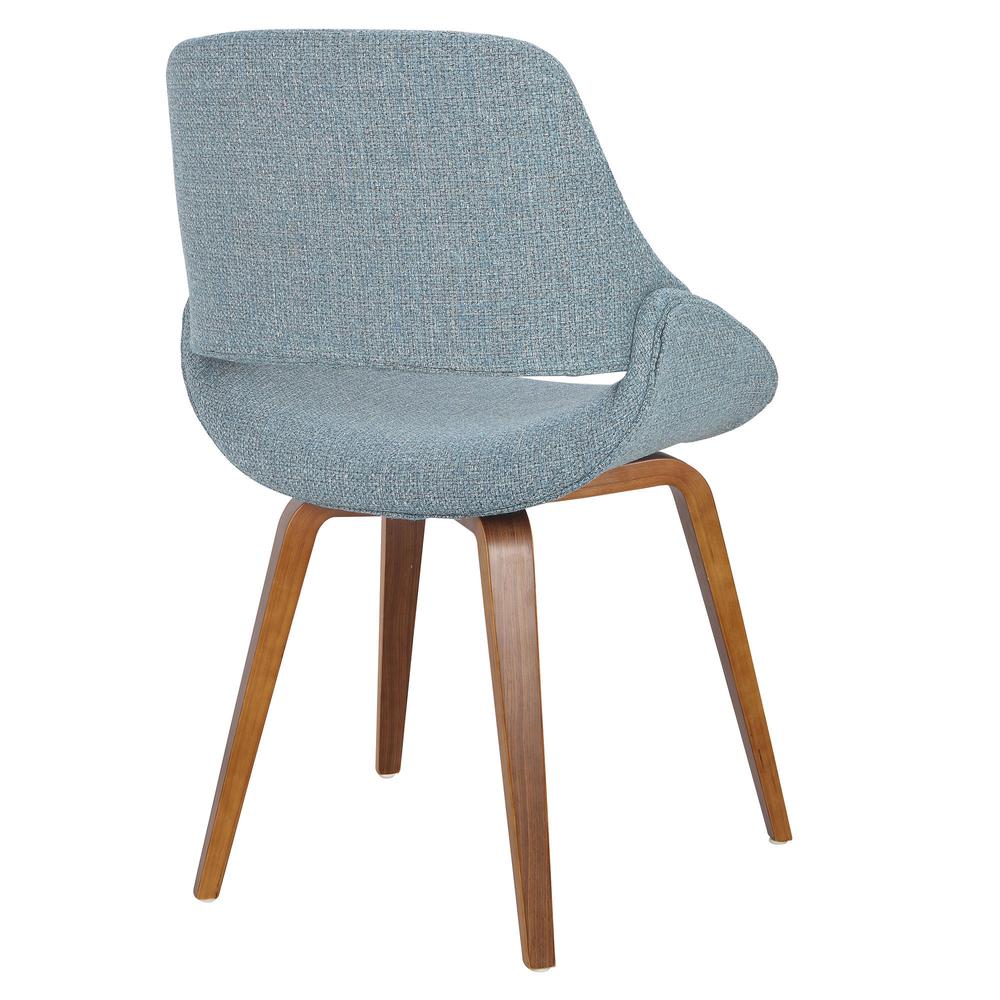 Walnut, Blue Fabrico Chair - Set of 2. Picture 4