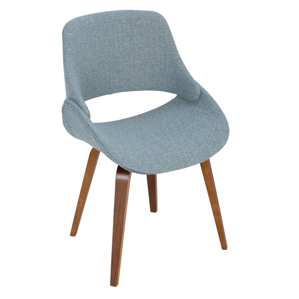 Walnut, Blue Fabrico Chair - Set of 2. Picture 7