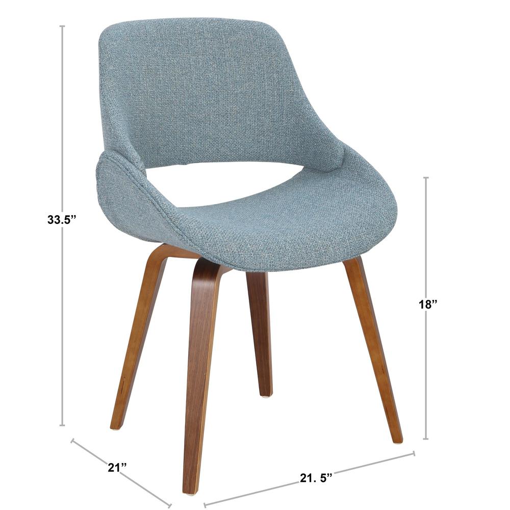 Walnut, Blue Fabrico Chair - Set of 2. Picture 8