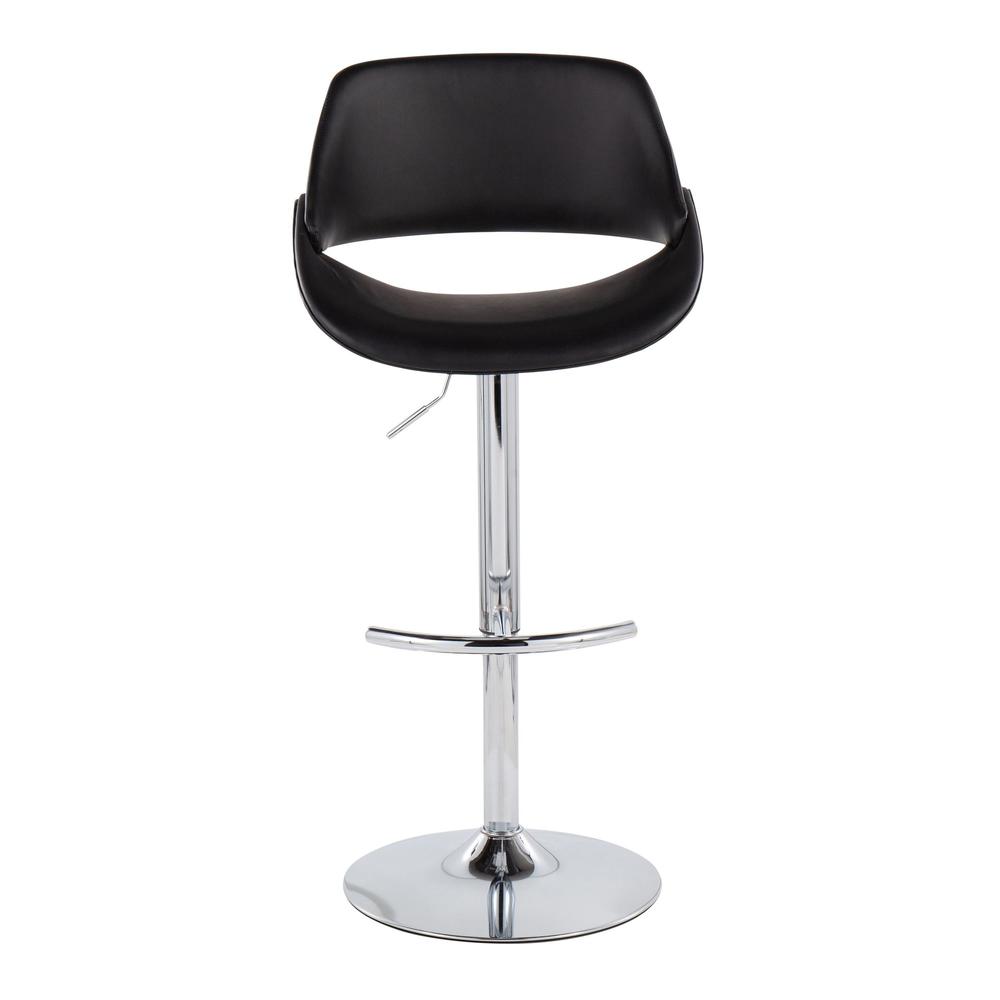 Chrome, Black PU Fabrico Adjustable Bar Stool - Set of 2. Picture 6