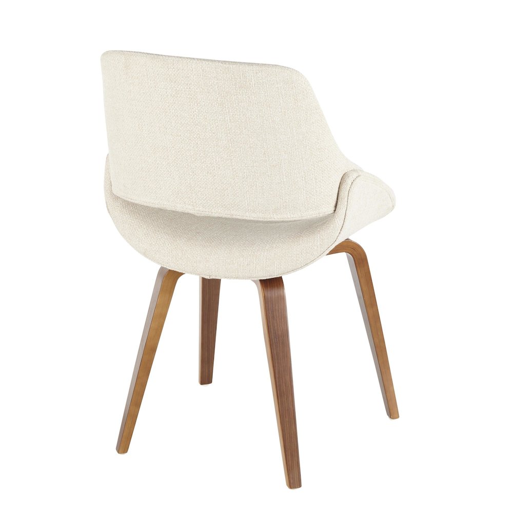 Walnut Wood, Cream PU Fabrico Chair - Set of 2. Picture 4
