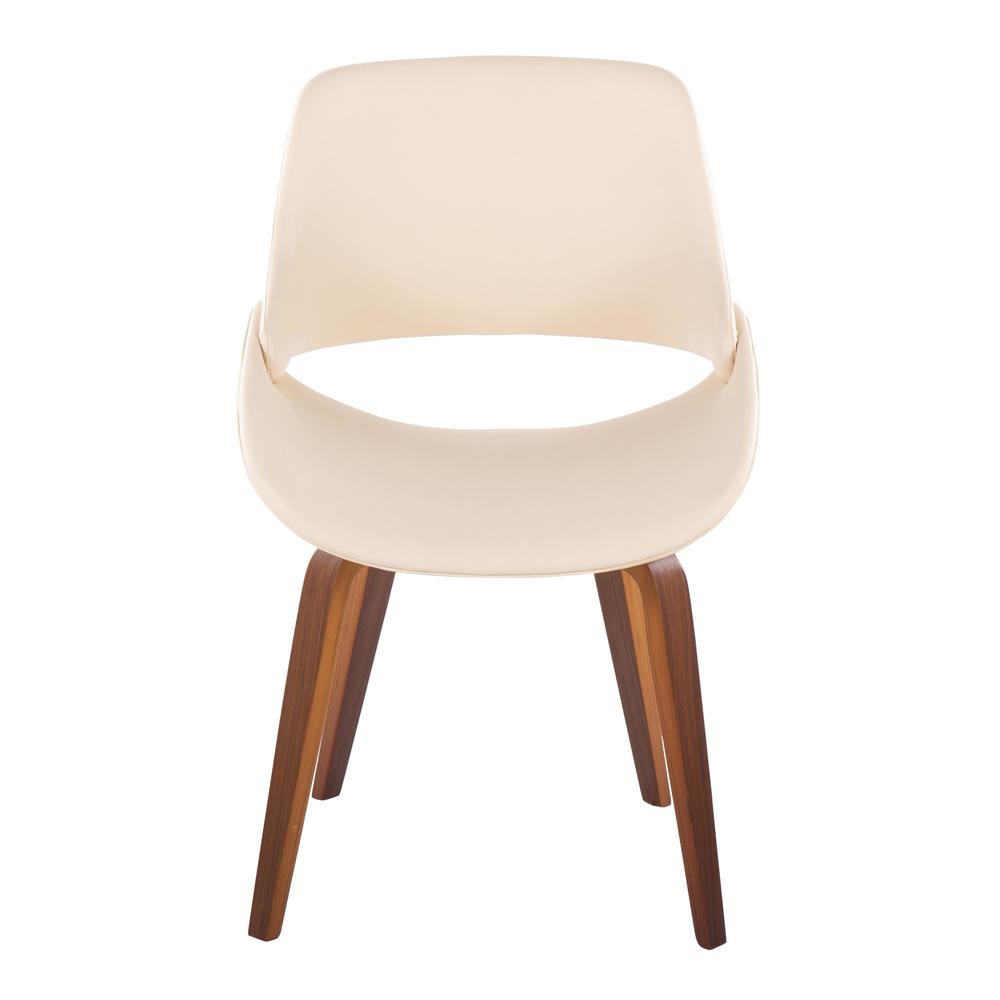 Walnut Wood, Cream PU Fabrico Chair - Set of 2. Picture 6