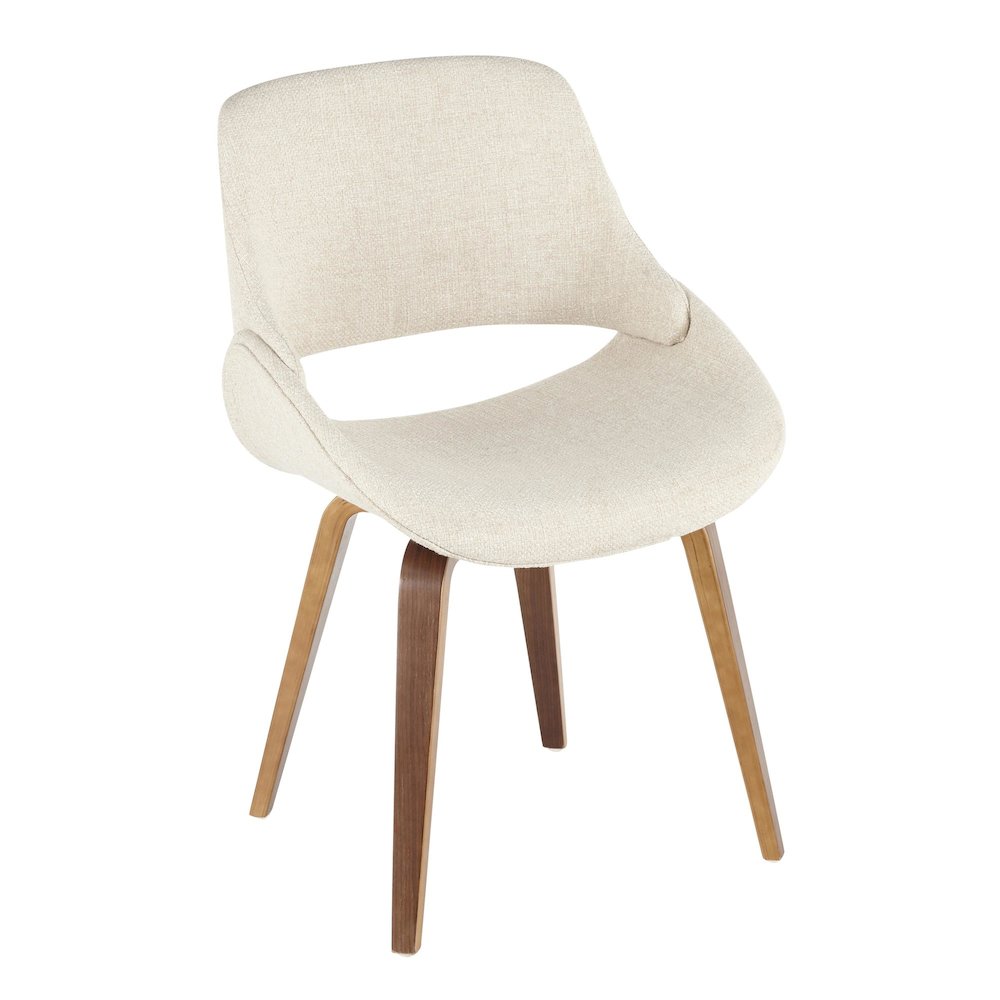 Walnut Wood, Cream PU Fabrico Chair - Set of 2. Picture 2