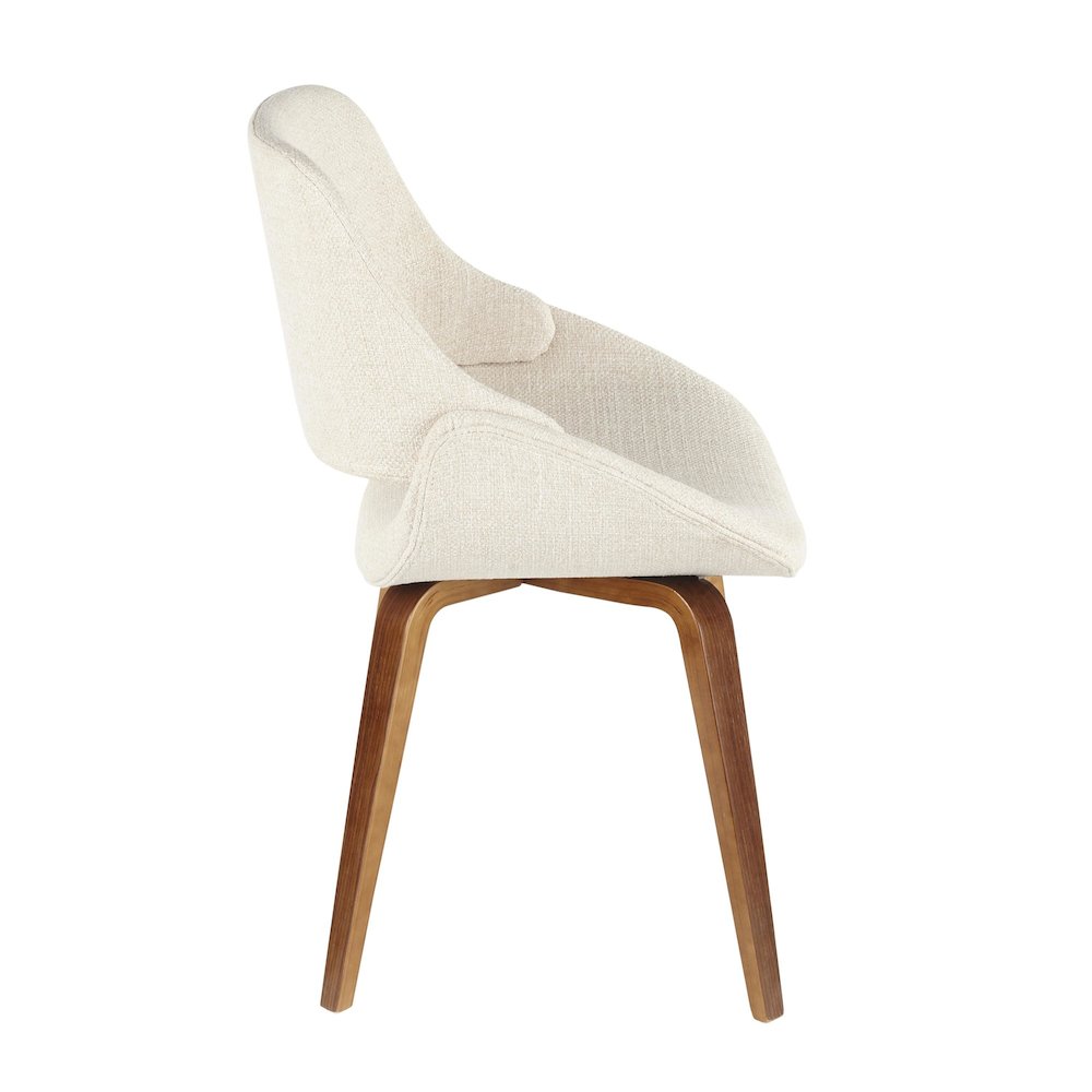 Walnut Wood, Cream PU Fabrico Chair - Set of 2. Picture 3