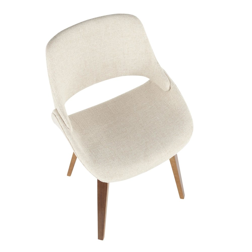 Walnut Wood, Cream PU Fabrico Chair - Set of 2. Picture 7