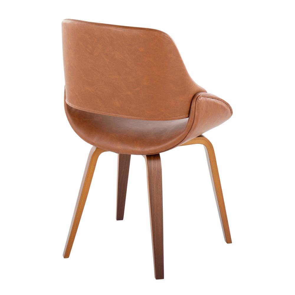 Walnut Wood, Camel PU Fabrico Chair - Set of 2. Picture 4