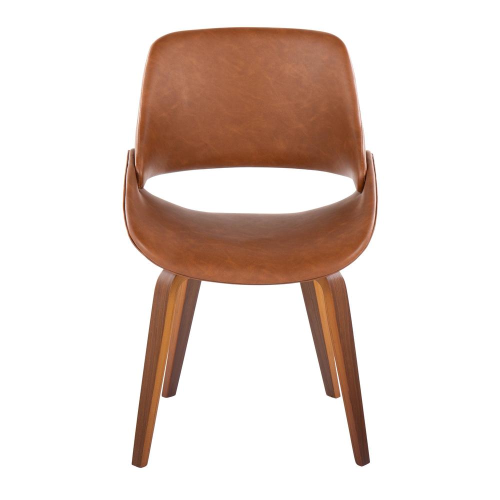 Walnut Wood, Camel PU Fabrico Chair - Set of 2. Picture 6