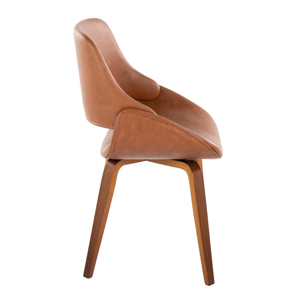 Walnut Wood, Camel PU Fabrico Chair - Set of 2. Picture 3