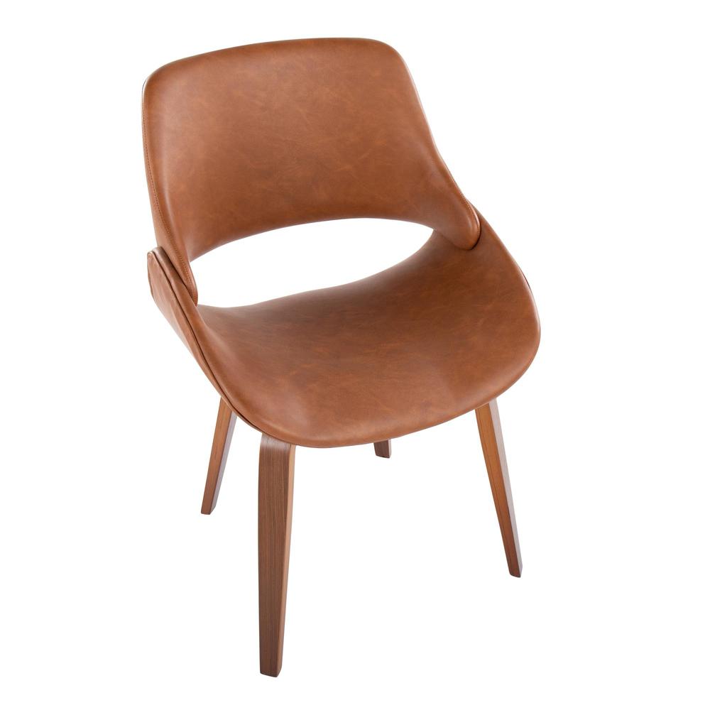 Walnut Wood, Camel PU Fabrico Chair - Set of 2. Picture 7