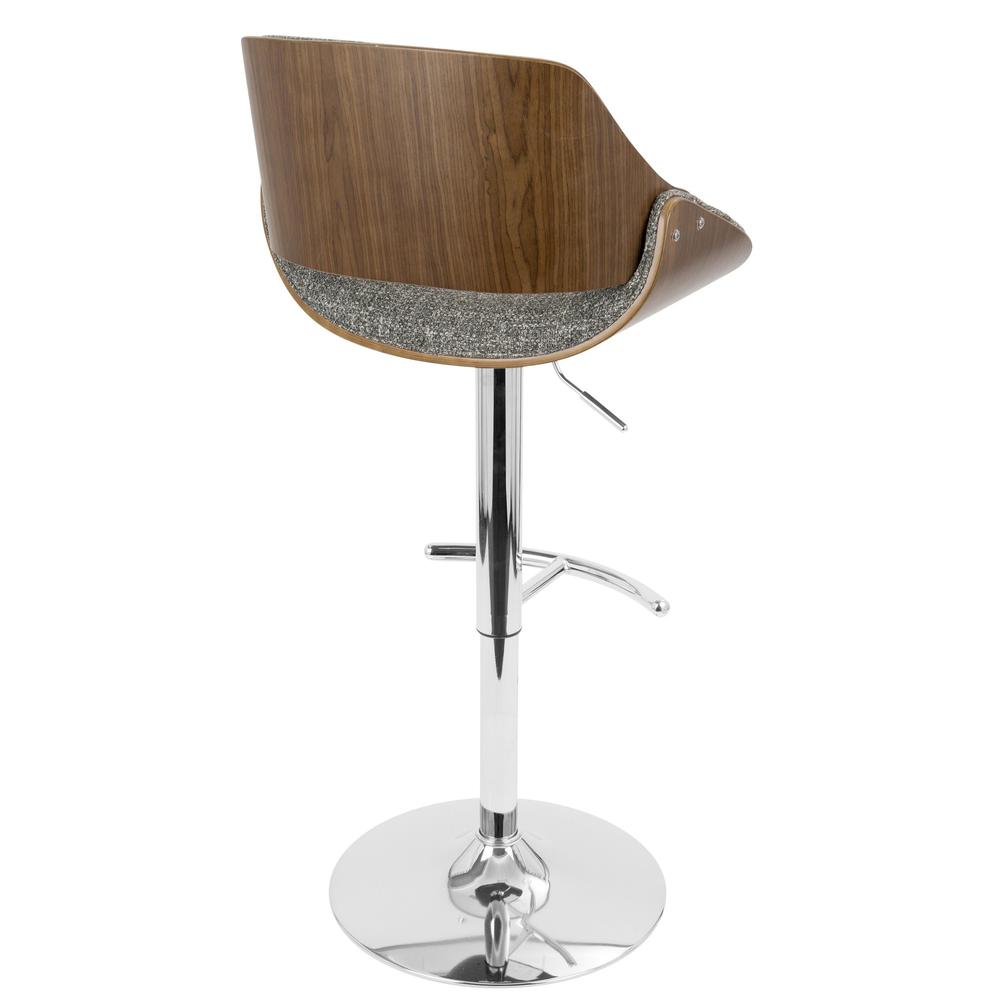 Walnut, Grey Fabrizzi Barstool. Picture 4