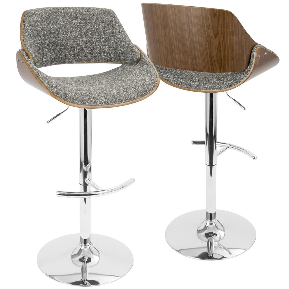 Walnut, Grey Fabrizzi Barstool. Picture 1