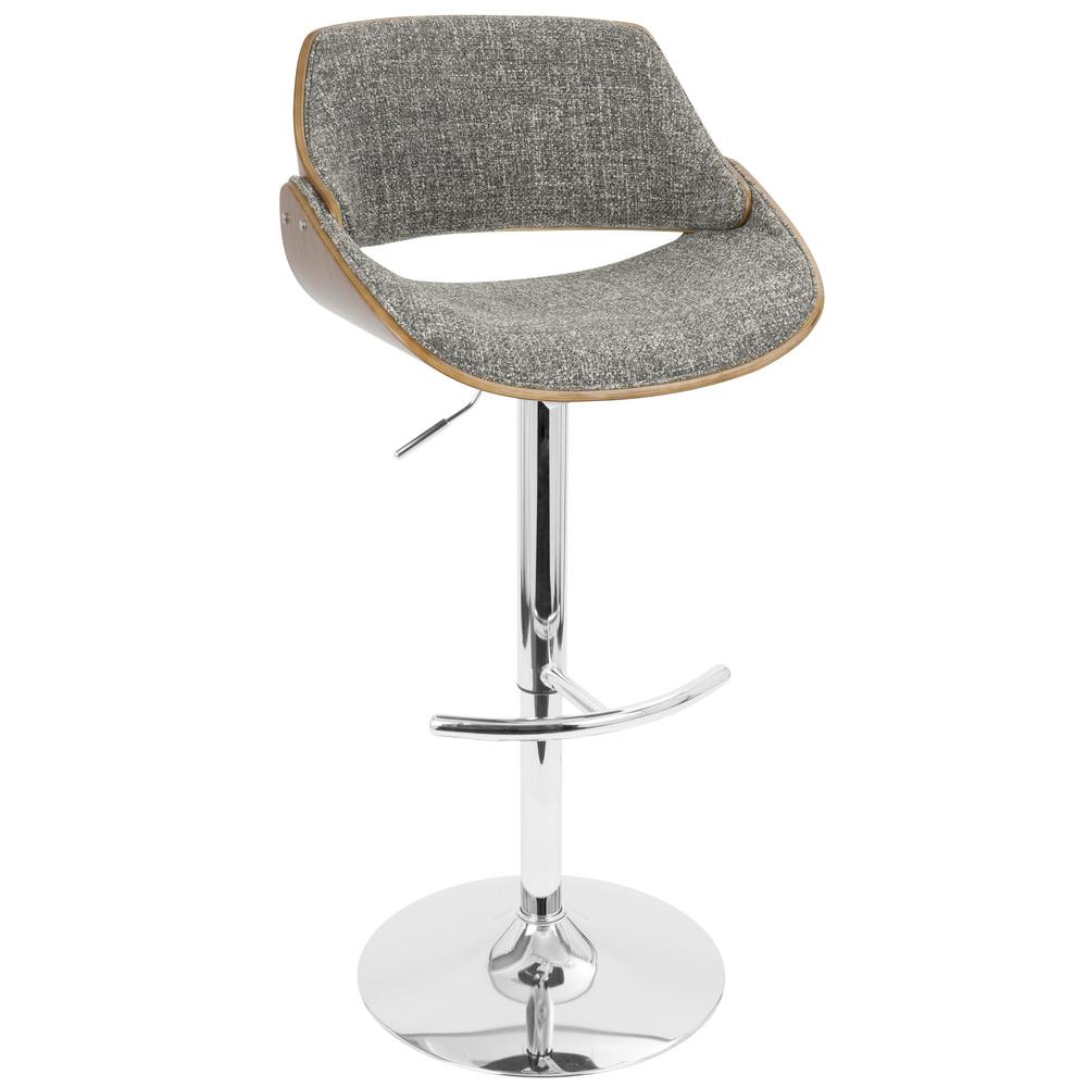 Walnut, Grey Fabrizzi Barstool. Picture 2