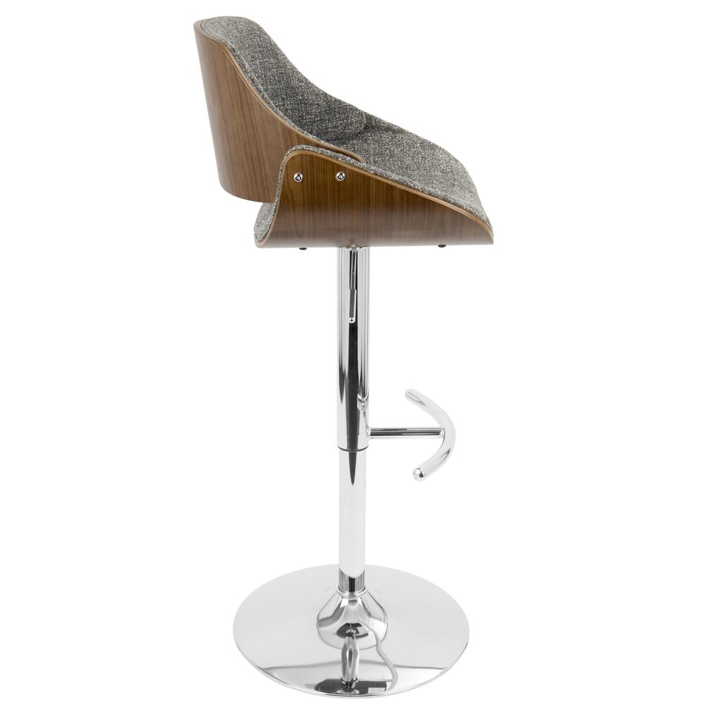 Walnut, Grey Fabrizzi Barstool. Picture 3