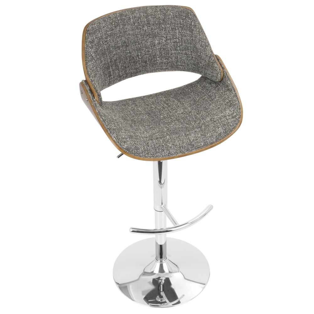 Walnut, Grey Fabrizzi Barstool. Picture 7
