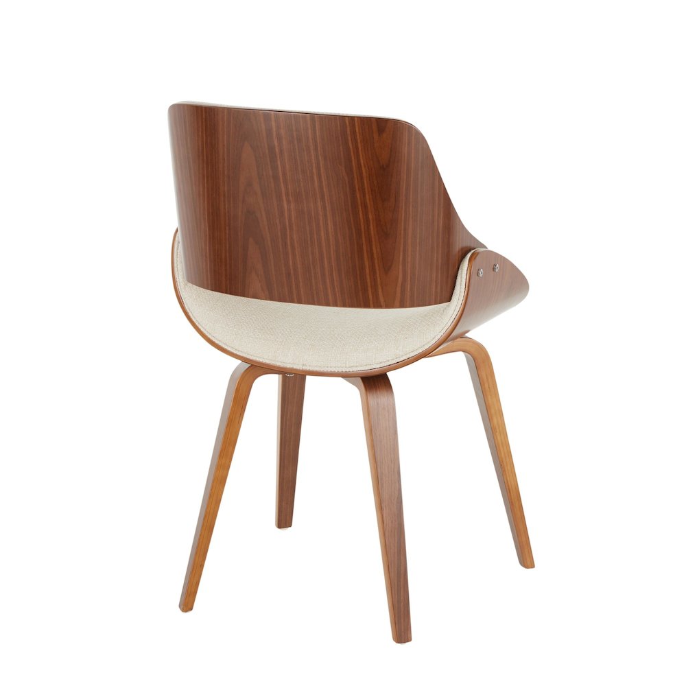 Walnut Wood, Cream Fabric Fabrizzi Chair. Picture 3