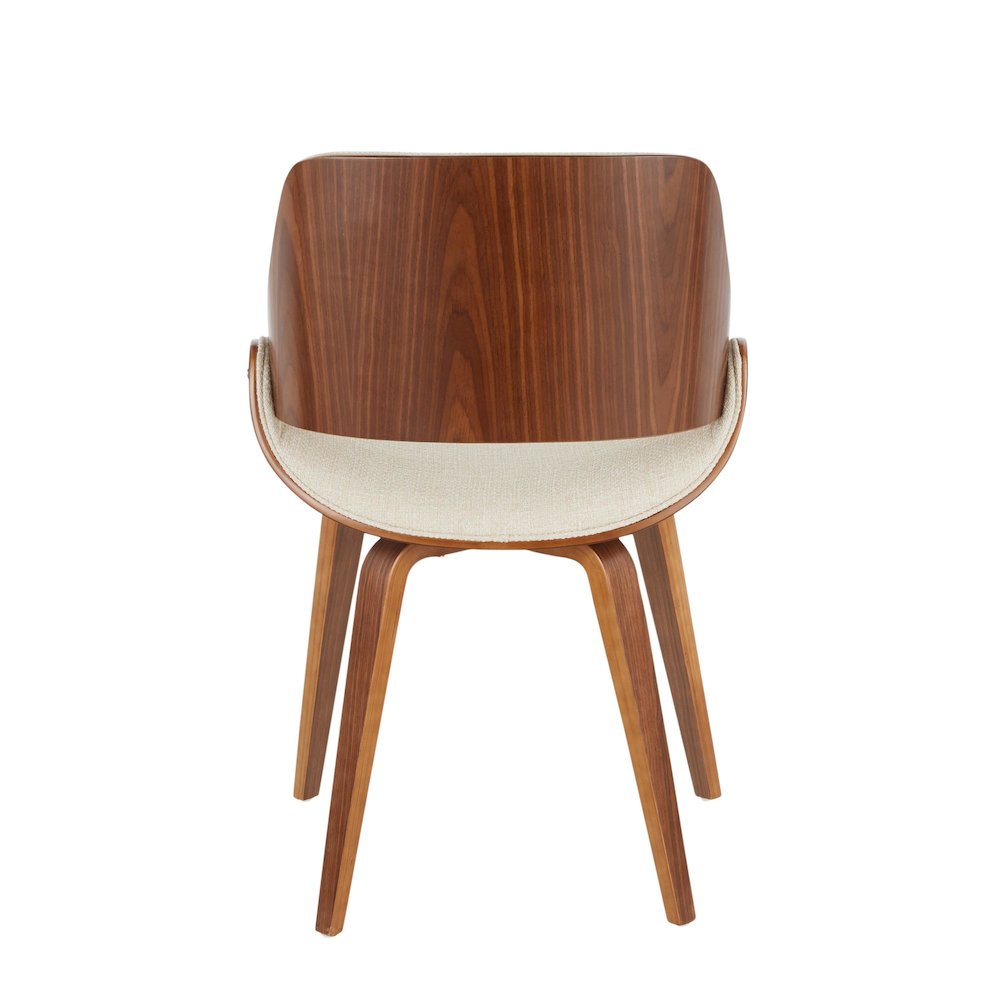 Walnut Wood, Cream Fabric Fabrizzi Chair. Picture 4