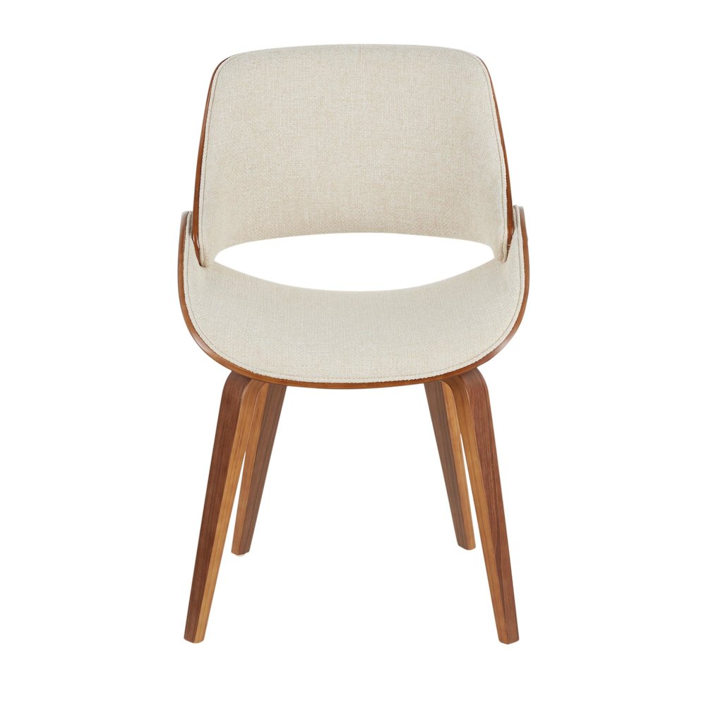 Walnut Wood, Cream Fabric Fabrizzi Chair. Picture 5