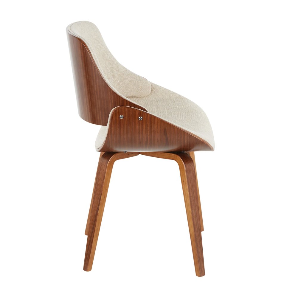 Walnut Wood, Cream Fabric Fabrizzi Chair. Picture 2