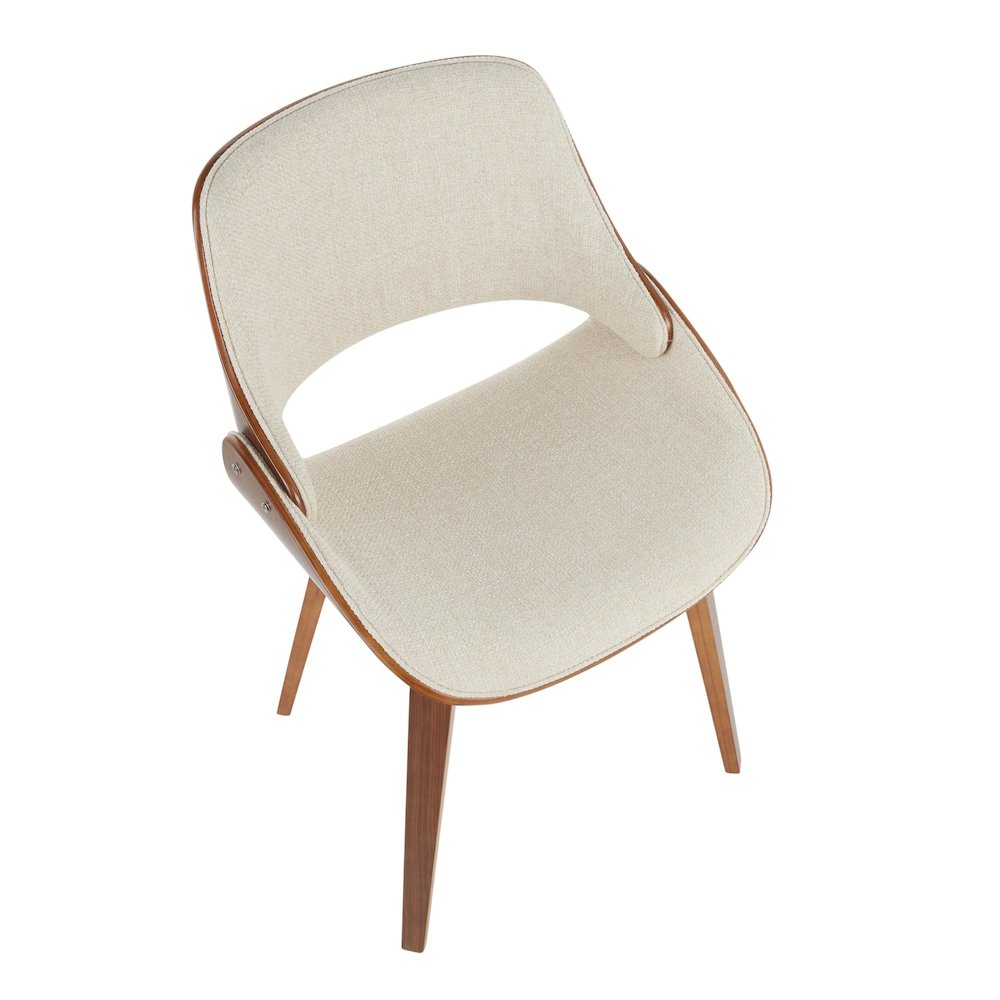 Walnut Wood, Cream Fabric Fabrizzi Chair. Picture 6