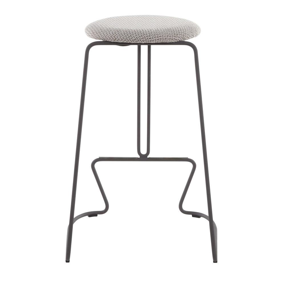 Black Steel, Light Grey Fabric Finn Counter Stool - Set of 2. Picture 5
