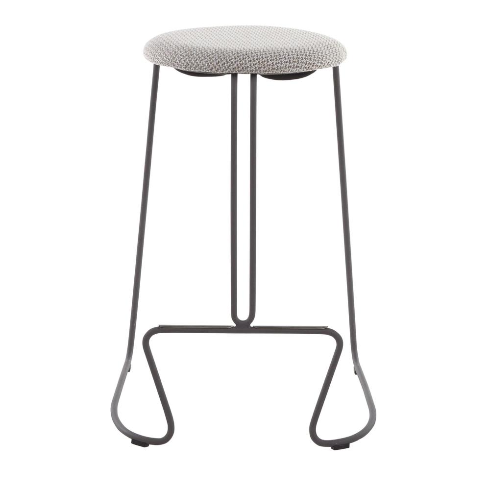 Black Steel, Light Grey Fabric Finn Counter Stool - Set of 2. Picture 6